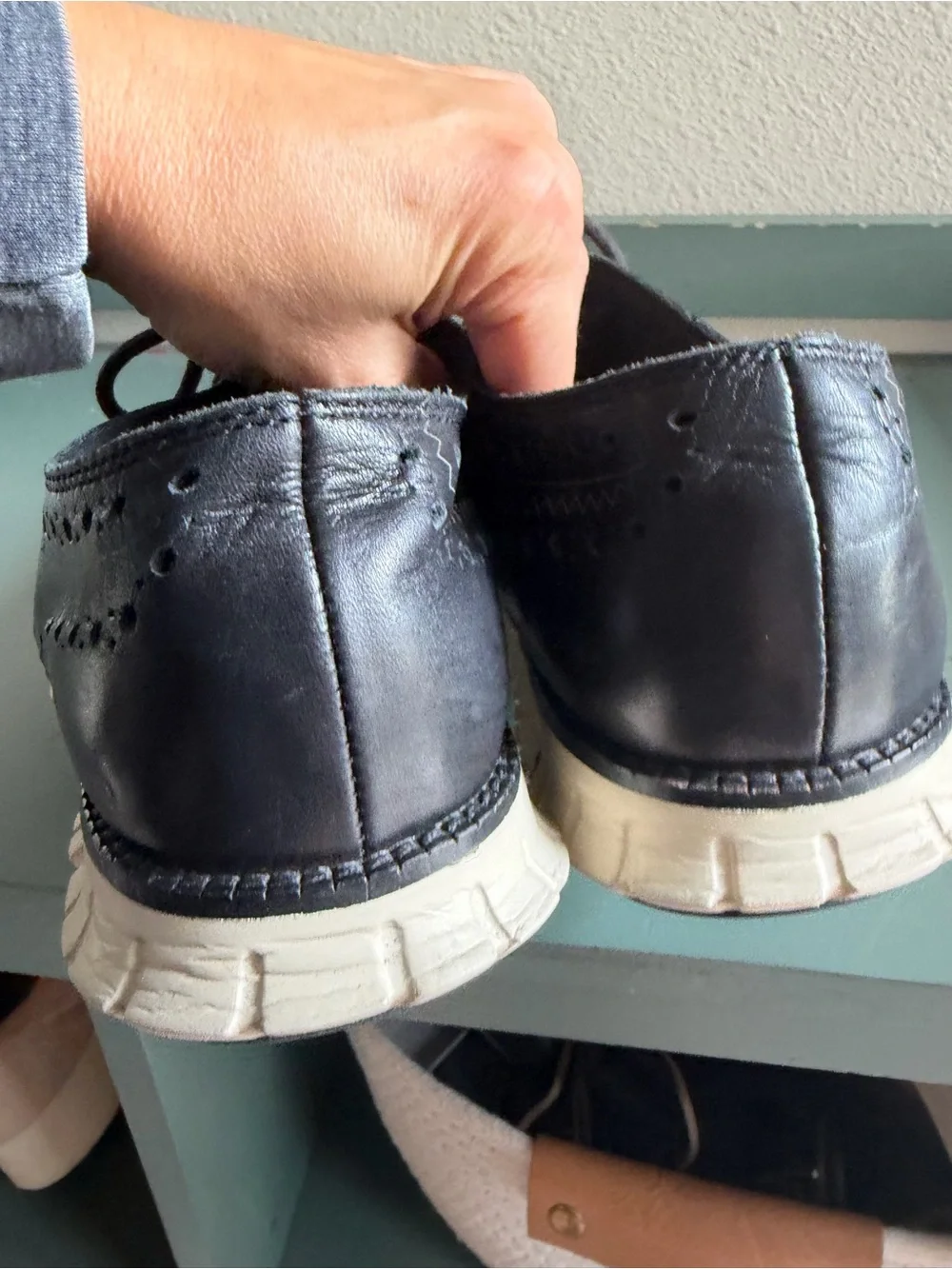 Cole Haan Zerogrand black Leather wing tip oxford